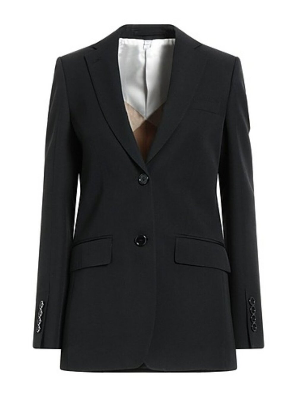 BURBERRY Size 2 US Authentic Black Blazer With Twill Silk Patches NWT